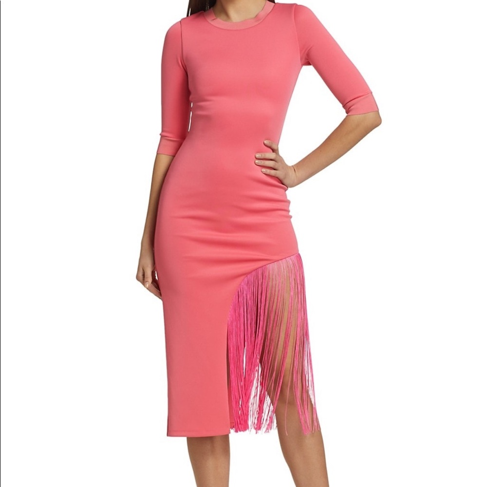 Alice + Olivia
Asymmetrical Fringe Bodycon Dress